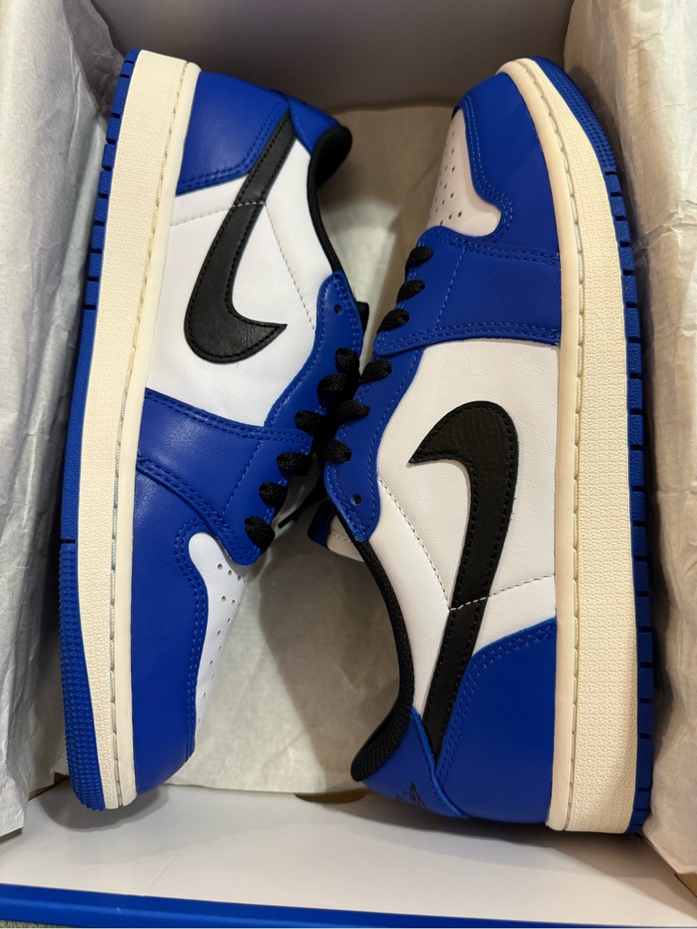 Brand new Air Jordan 1 Retro Low OG 'Game Royal' sneakers in Mens’s Size 11